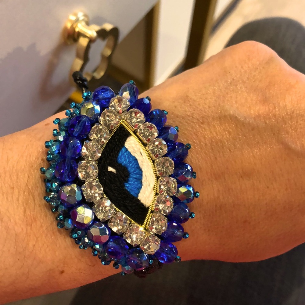Handmade blue evil eye cuff bracelet. Brand new never worn.